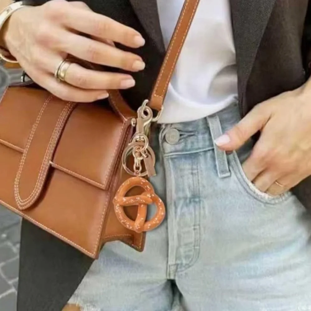 Purse charm pretzel clip in Gold so cute